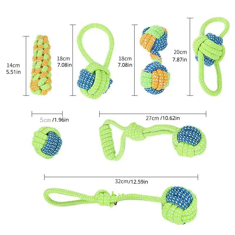 4pcs/7pcs Dog Chew Toy Bite Resistant Rope set