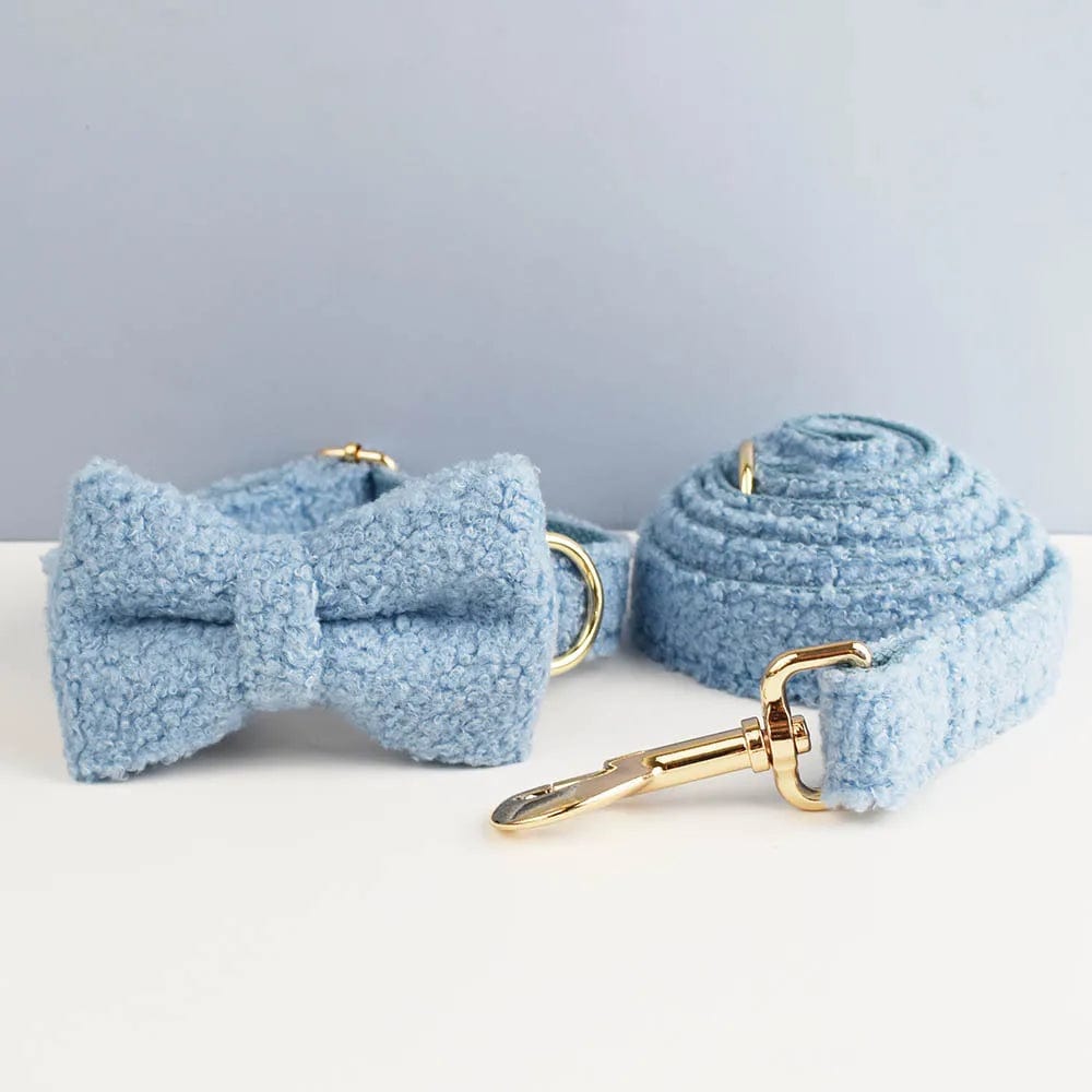 Teddy Velvet Dog Collar & Leash Set